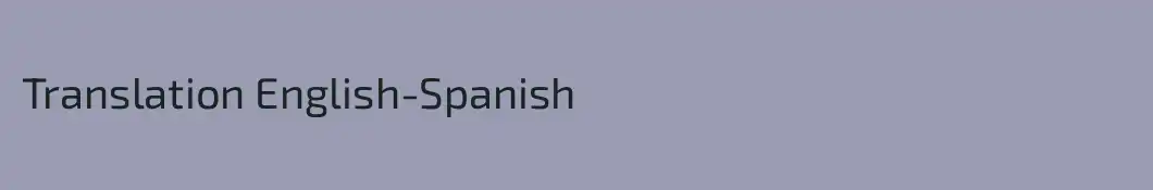 Translation English-Spanish